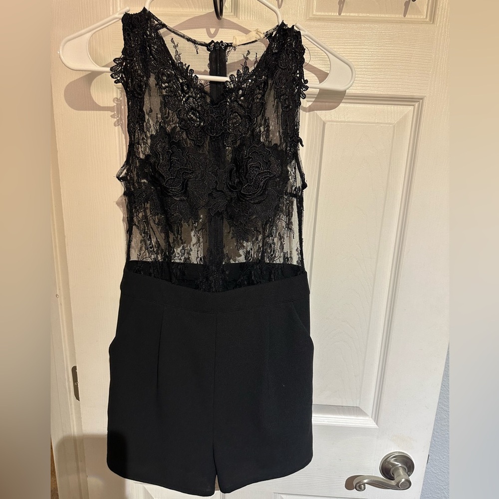 Black Lace & mesh romper